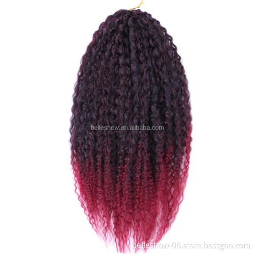 Crochet Hair Afro Kinky Curly Synthetic Ombre Crochet Braiding Hair Extensions Marley hair